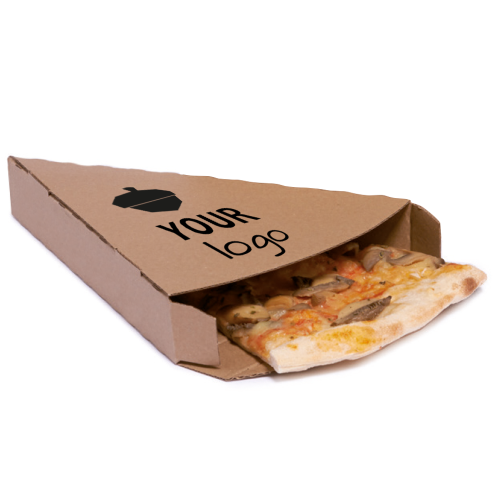 erts onbetaald kooi Bruine pizzapunt take away doosjes met jouw print | biopack