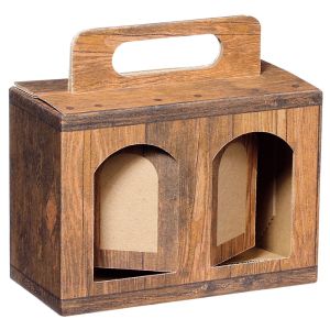 Vintage wood look box with handle