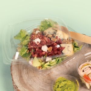 PLA Square salad bowls - lid included