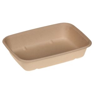 Compostable bowl in unbleached sugar cane