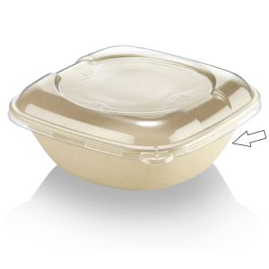 Compostable bowls in unbleached sugar cane