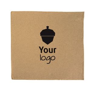 Serviettes naturelles avec votre logo en 1 couleur - 1 couche - M