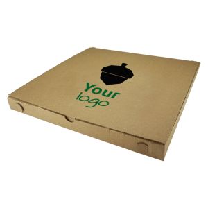 Kraft pizza boxes printed with your logo in 2 colours - M+