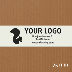 Brede witte PVC kleefband met jouw logo in 1 kleur