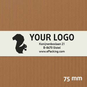 Brede witte PP hotmelt tape met jouw logo in 1 kleur