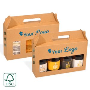 Carrying case for 4 thick-bottomed bottles - with your logo