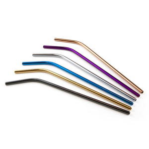 Reusable stainless steel bended straws - M