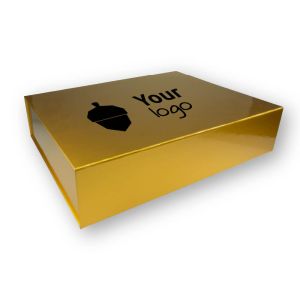 Gold-coloured magnetic boxes with your print