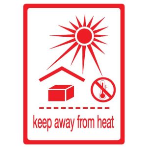 Packaging labels - Keep away from heat