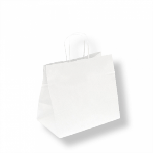 White kraft paper carrier bag - twisted handles