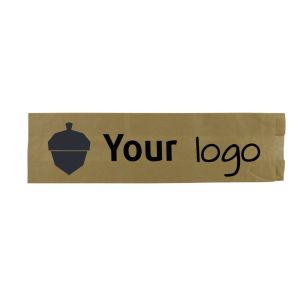Bruine vetvrij papieren zakjes voor belegd broodje met jouw logo in 1 kleur