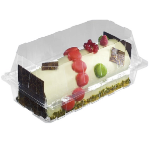 Plastic pastry boxes with hinged lid