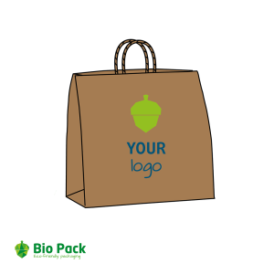 Sacs en papier brun à poignées torsadées avec votre logo en 2 couleurs - XL