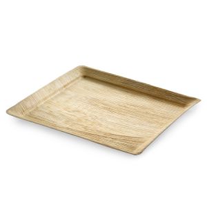 Compostable rectangular palm leaf trays