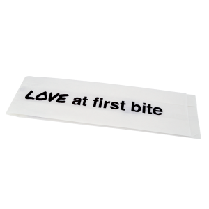 White greaseproof paper sandwich bags - Love at first bite