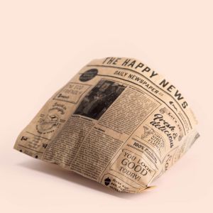 Bruine snackzakjes in vetvrij papier - NEWSPAPER print