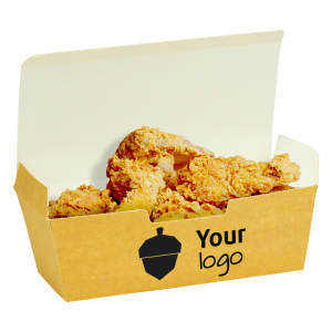 Snack boxes in kraft with hinged lid with your print