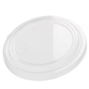 Transparent lids in rPET for paper salad bowl with your logo in full colour