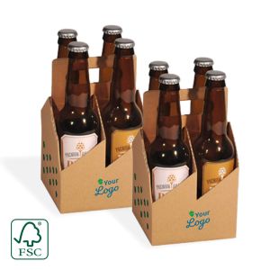 Carrier basket for 4 beer bottles - with your logo