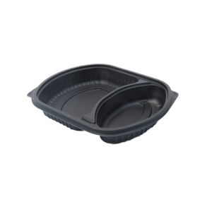 PP black portion and meal container with separate OPS lid