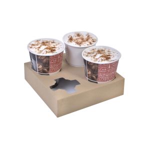 Carrier cartons for 4 coffee cups