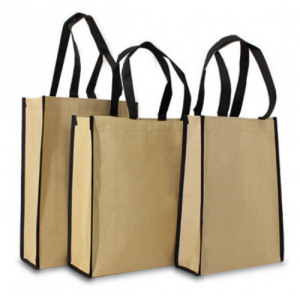 Kraft paper carrier bags with non-woven