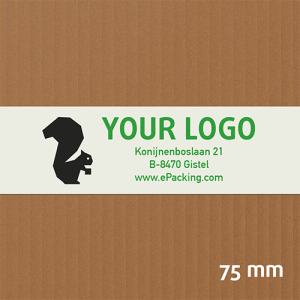 Brede witte PP acryl tape met jouw logo in 2 kleuren