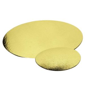 Round gold cake boards