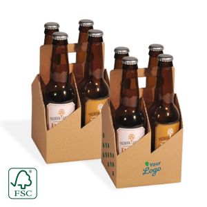 Panier de transport pour 4 bouteilles de bière - avec votre logo