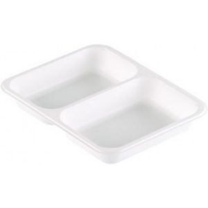 White PP menu trays - meal containers