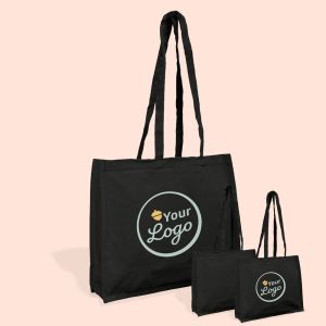 Black canvas bags with your print