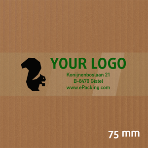 Brede transparante PVC kleefband met jouw logo in 2 kleuren