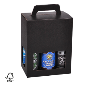 Black carrying case for 6 beer bottles