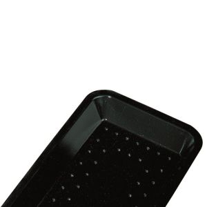 Black moisture-absorbing trays in foam polystyrene