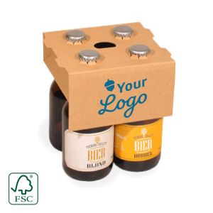 Clip voor 4 dikbuik bierflessen - met jouw logo