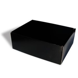 Boîte cadeau brillante noire - en carton ondulé