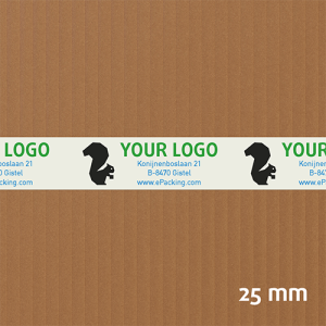 Smalle witte PVC kleefband met jouw logo in 3 kleuren