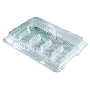 Plastic bakery boxes with hinged lid