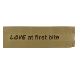 Brown greaseproof paper XL sandwich bags - Love at first bite