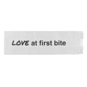 White greaseproof paper XL sandwich bags - Love at first bite