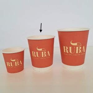 Kartonnen dubbelwandige drinkbekers met PE-coating met logo RUBA - 8 oz