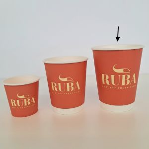 Kartonnen dubbelwandige drinkbekers met PE-coating met logo RUBA - 12 oz
