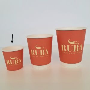 Kartonnen drinkbekers met PE coating met logo RUBA - 4 oz