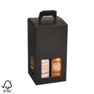 Black carrying case for 4 beer bottles