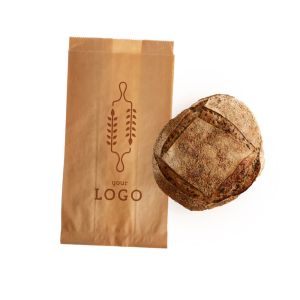 Sacs à pain bruns en kraft ligné avec votre logo en 1 ou 2 couleurs