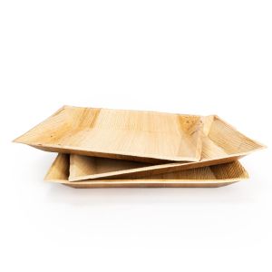 Composteerbare rechthoekige borden in palmblad - M