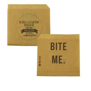 Brown snack bags in greaseproof paper - BITE ME - Delicious food