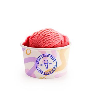 Cardboard ice cream cups with PE coating with your print - 4 oz