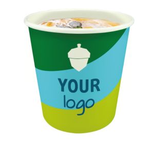 Compostable soup cups with PLA coating with your own logo - 24 oz