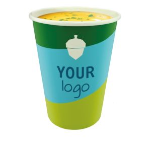 Compostable soup cups with PLA coating with your own logo - 32 oz